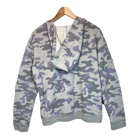Sundry Camo Hoodie Size L (3 Sundry) Gray with Lace Up Neckline - Picture 6 of 9